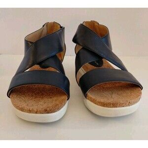 Adrienne Vittadini Sport Navy Blue Criss-Cross Sandals Size 8.5